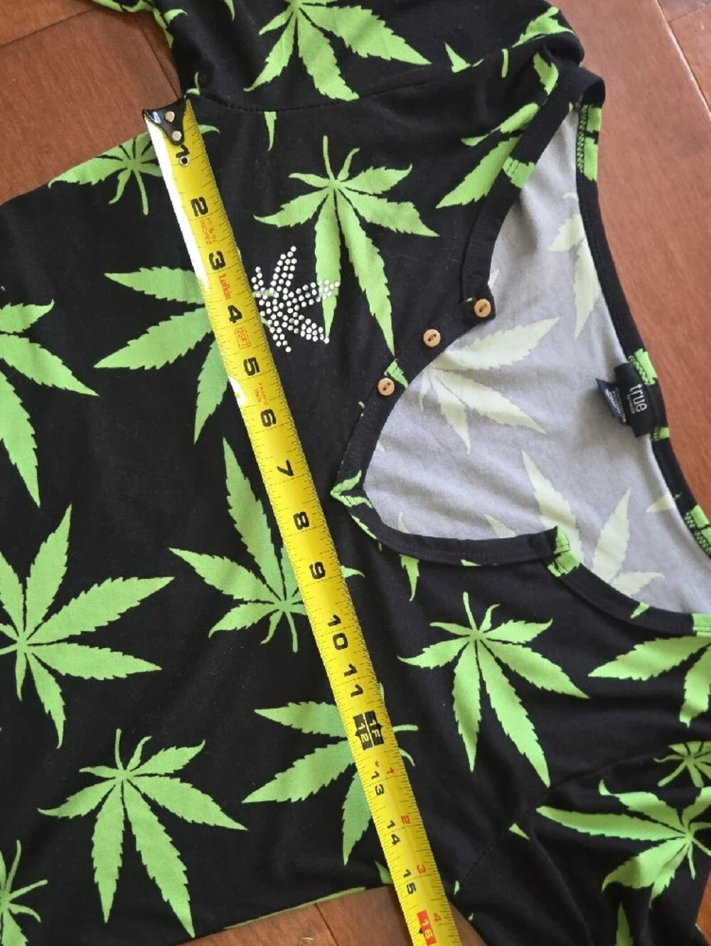 420 Black Jumpsuit with Neon Green Leaf Print